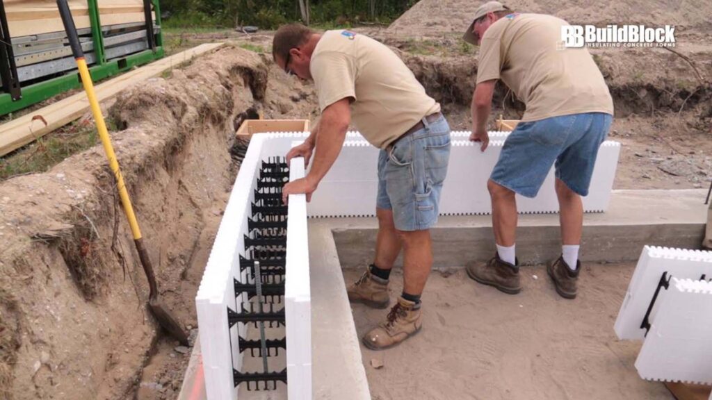 stacking ICF blocks for the concrete pour